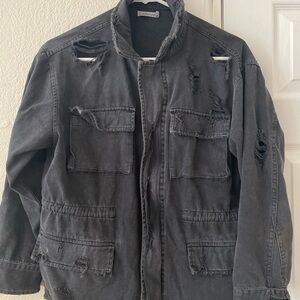 Carmar Distressed Washed Black Jean Field Jacket